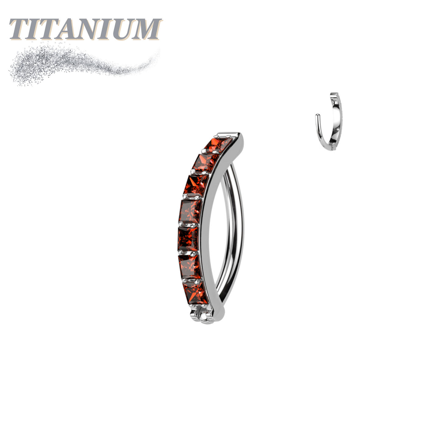 Titanium Hinged CZ Band Ring in 16G for Brow & Rook