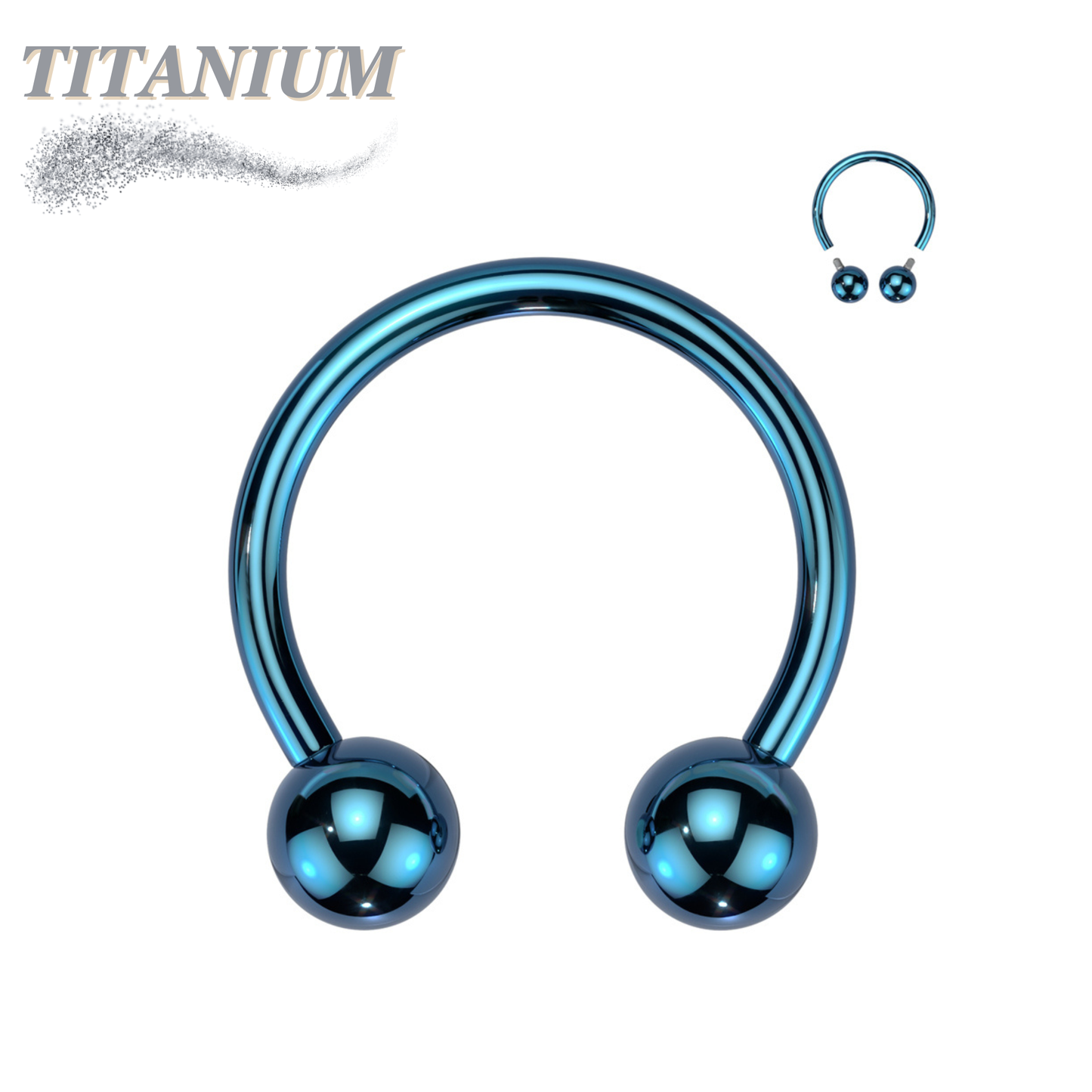 Titanium Colored Circular Barbell/Horseshoe Internally Threaded