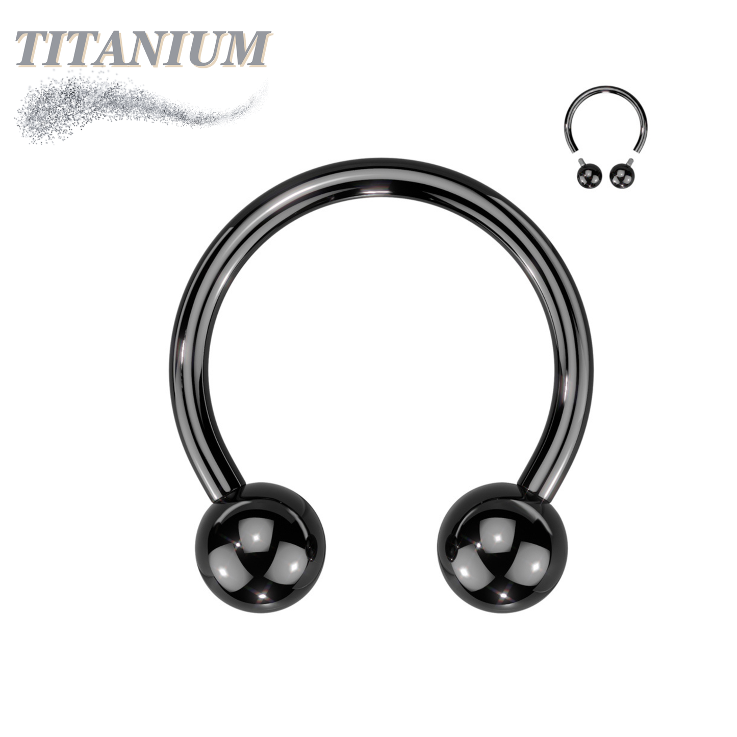 Titanium Colored Circular Barbell/Horseshoe Internally Threaded