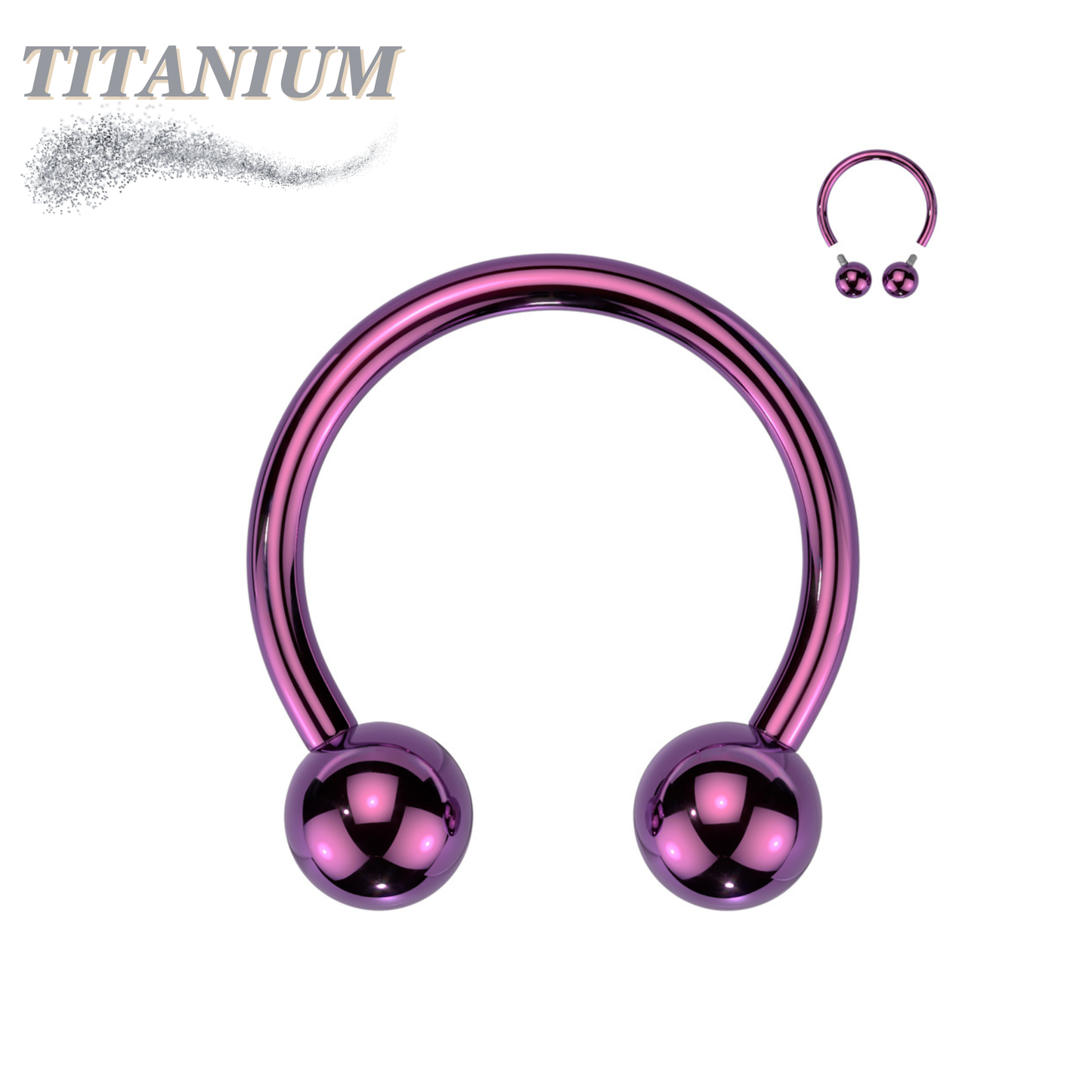 Titanium Colored Circular Barbell/Horseshoe Internally Threaded