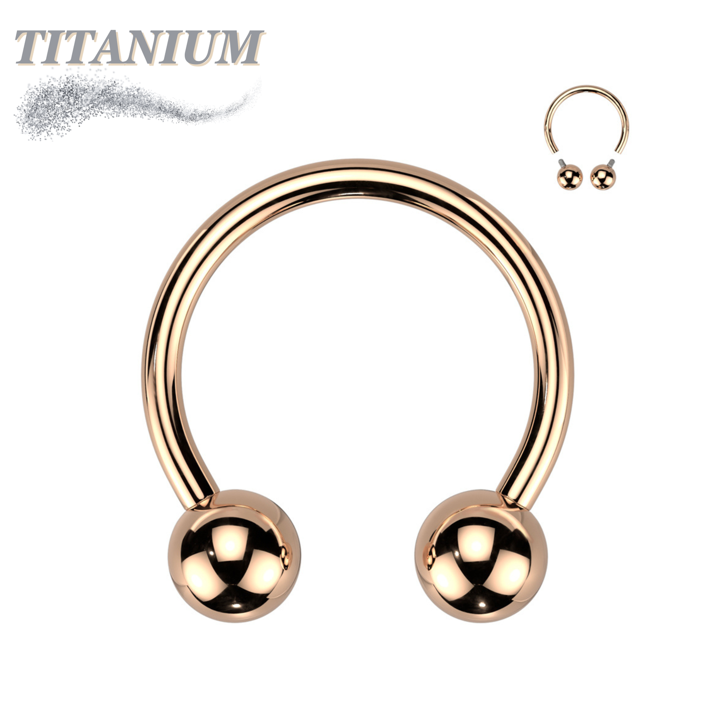 Titanium Colored Circular Barbell/Horseshoe Internally Threaded