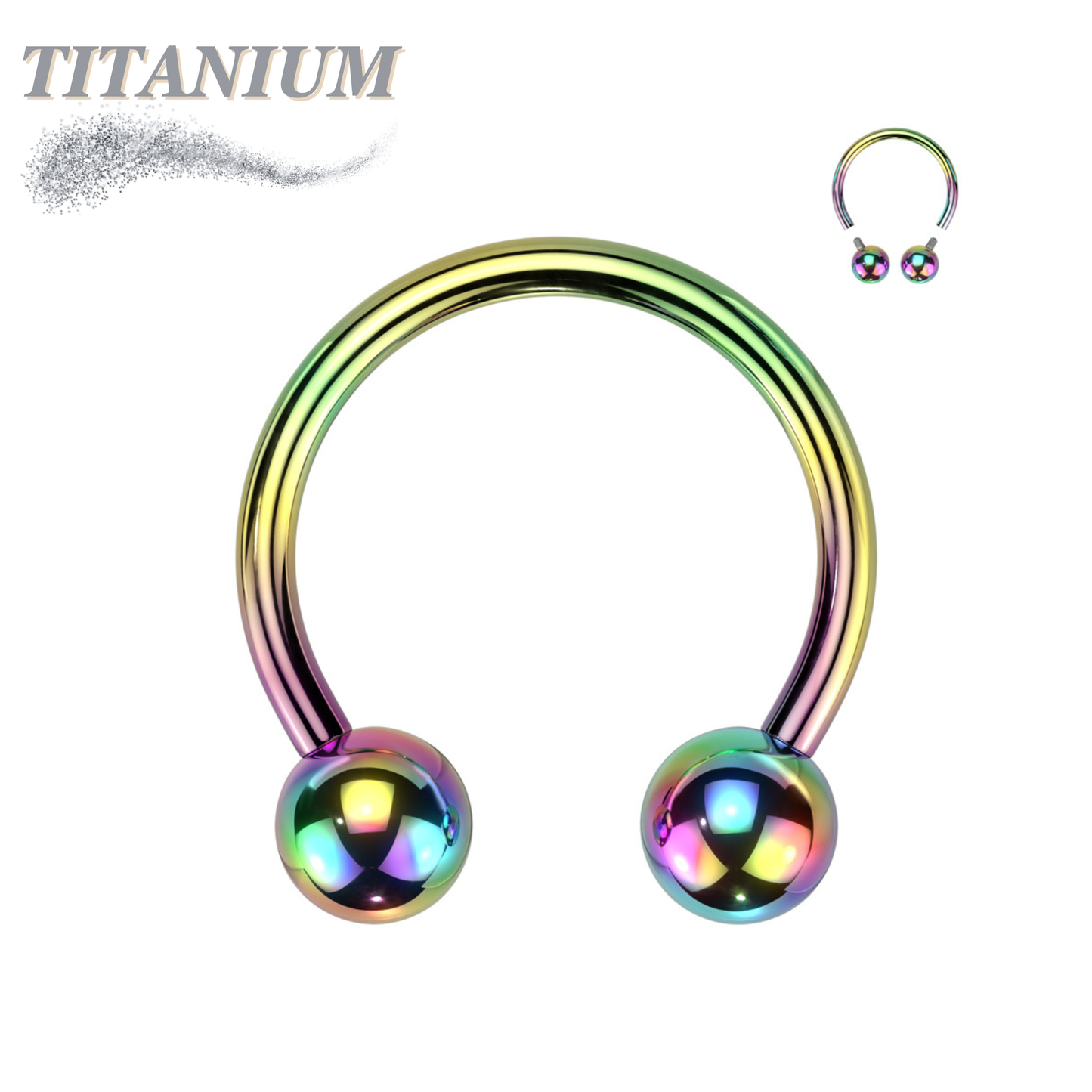 Titanium Colored Circular Barbell/Horseshoe Internally Threaded