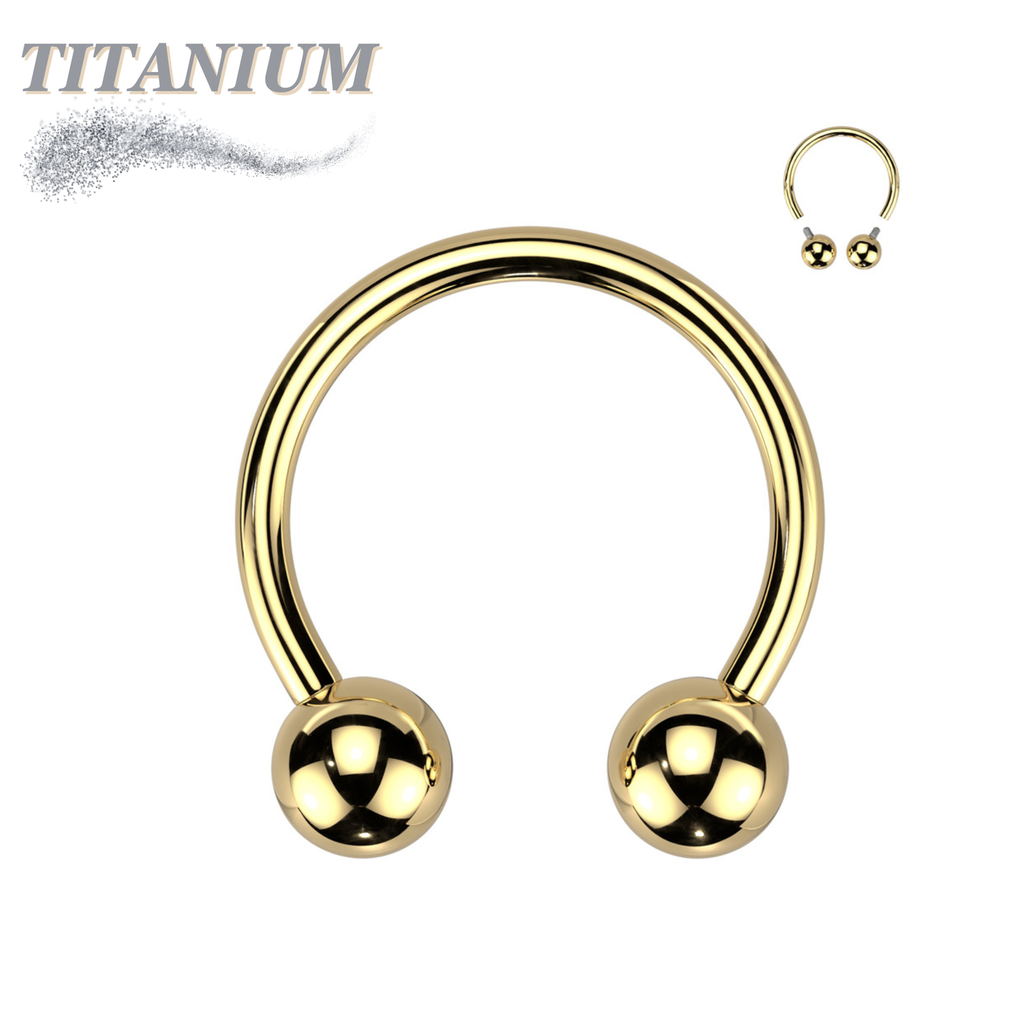 Titanium Colored Circular Barbell/Horseshoe Internally Threaded