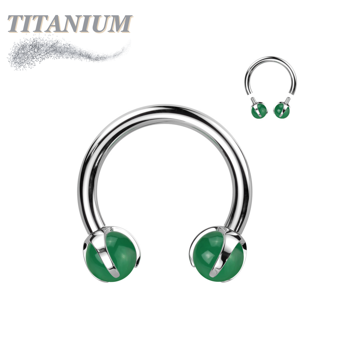 Titanium Internal Thread Claw Set Natural Stone Horseshoe