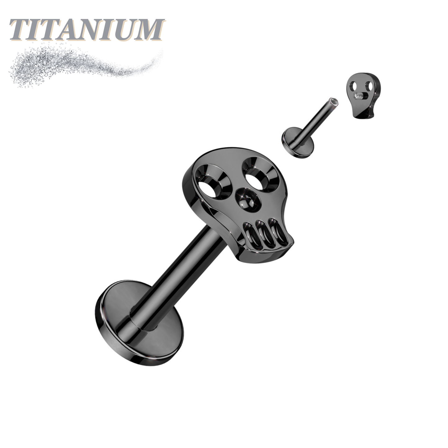 Titanium Internally Threaded Skull Labret