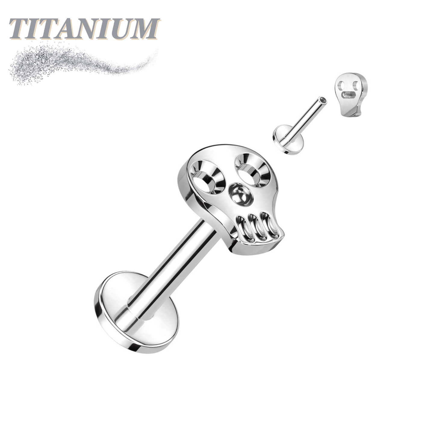 Titanium Internally Threaded Skull Labret