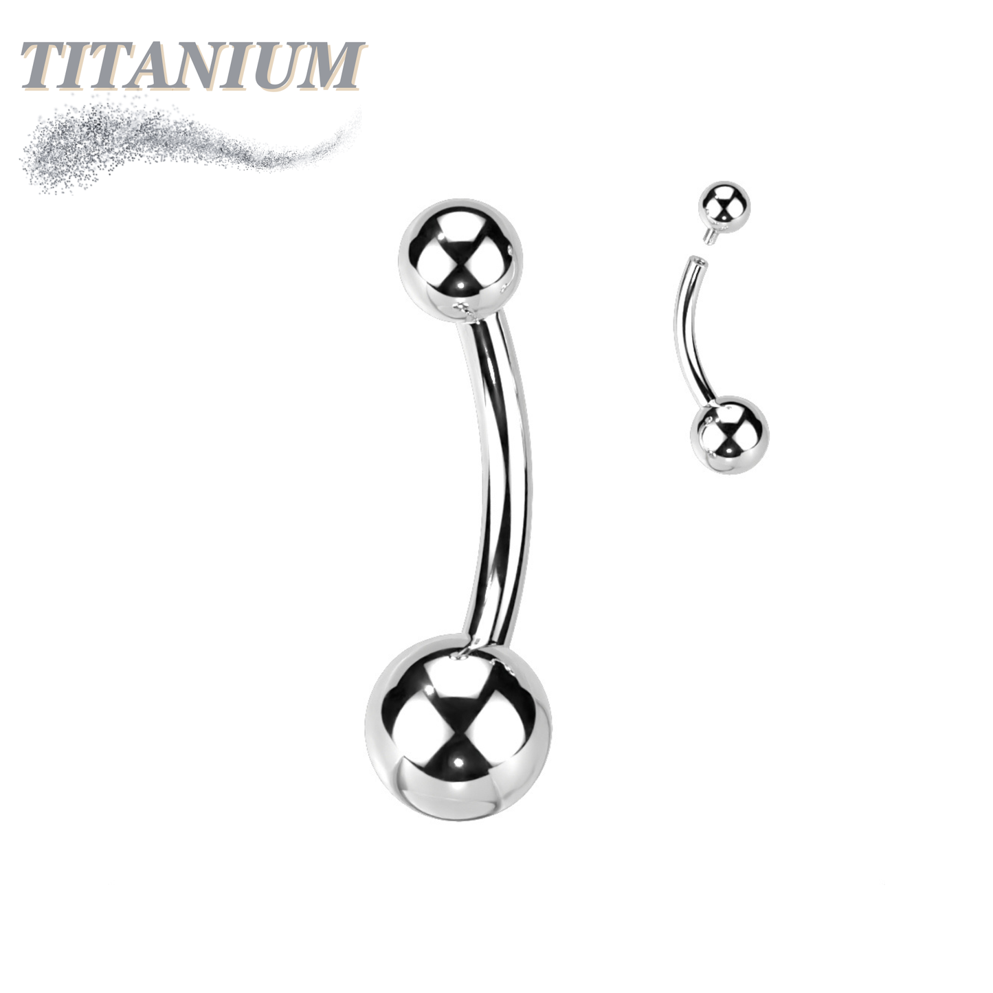 Titanium Internally Threaded Basic Silver Belly Bananas