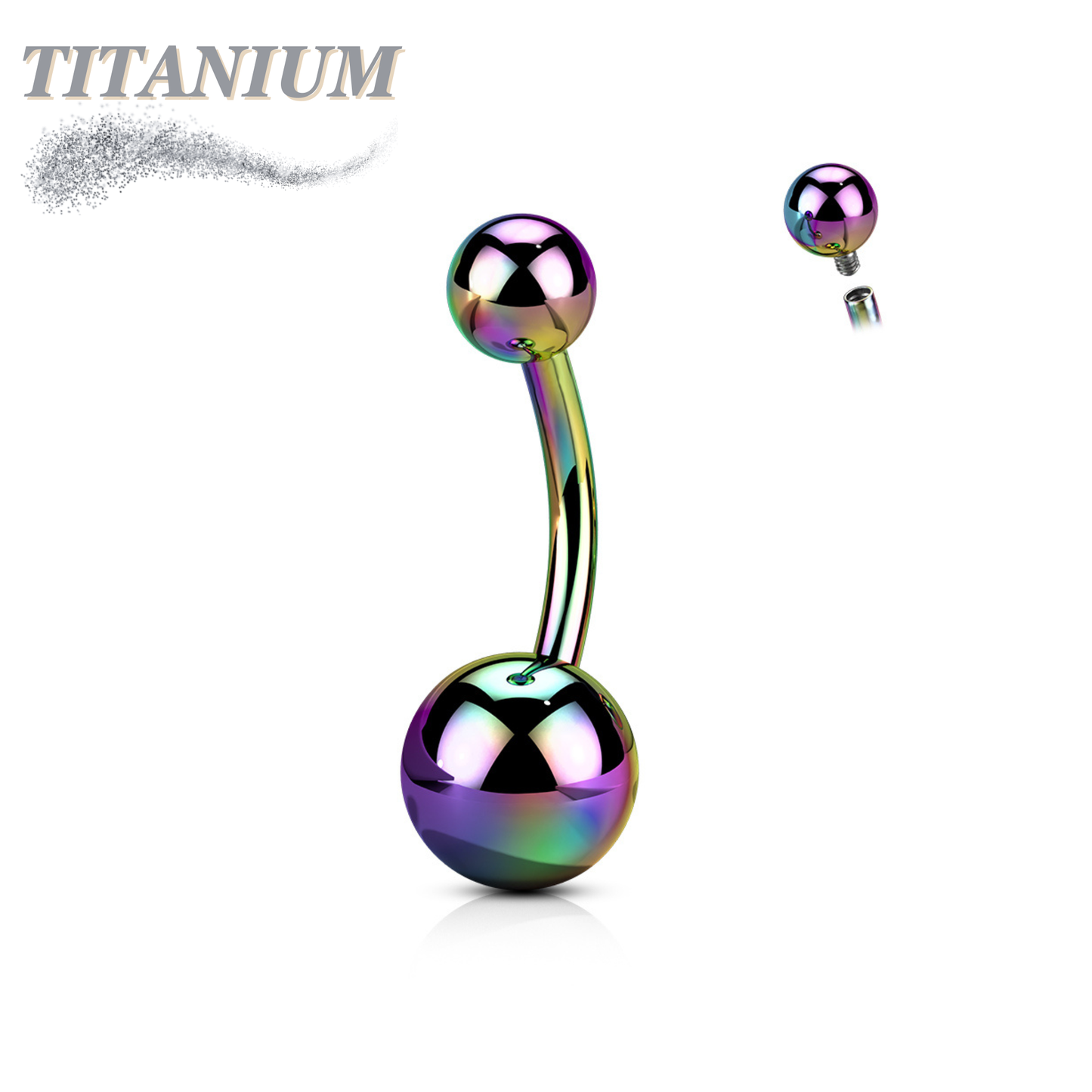 Titanium Solid Colored Internally Threaded Belly Bananas