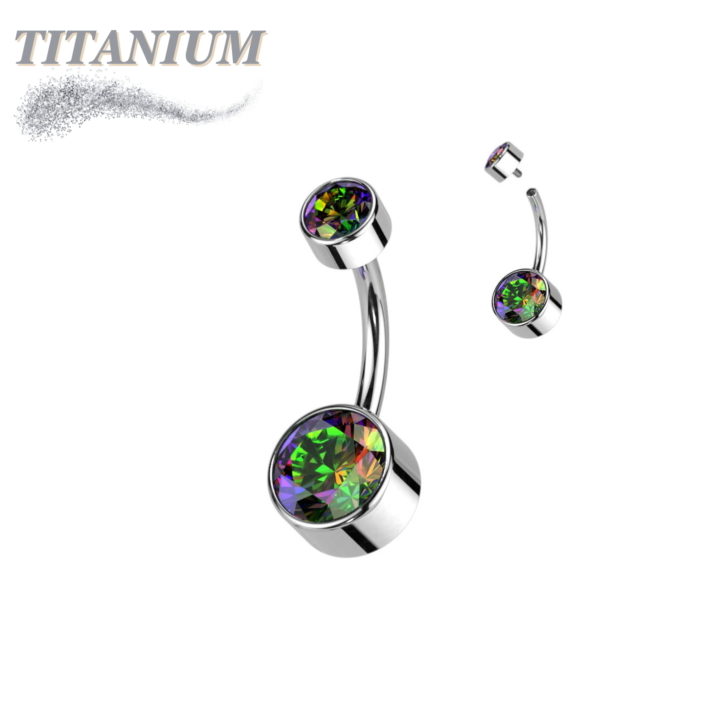 Titanium Premium Bezel Set Belly Bananas Internally Threaded