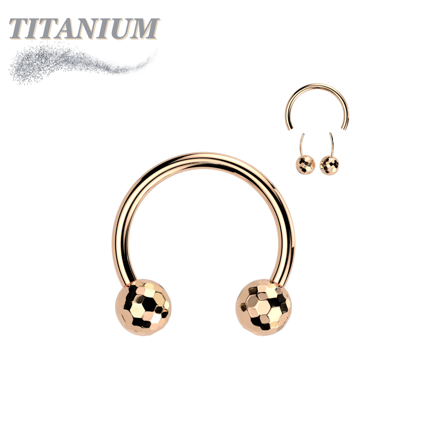 Threadless Titanium Horseshoe with Disco Balls