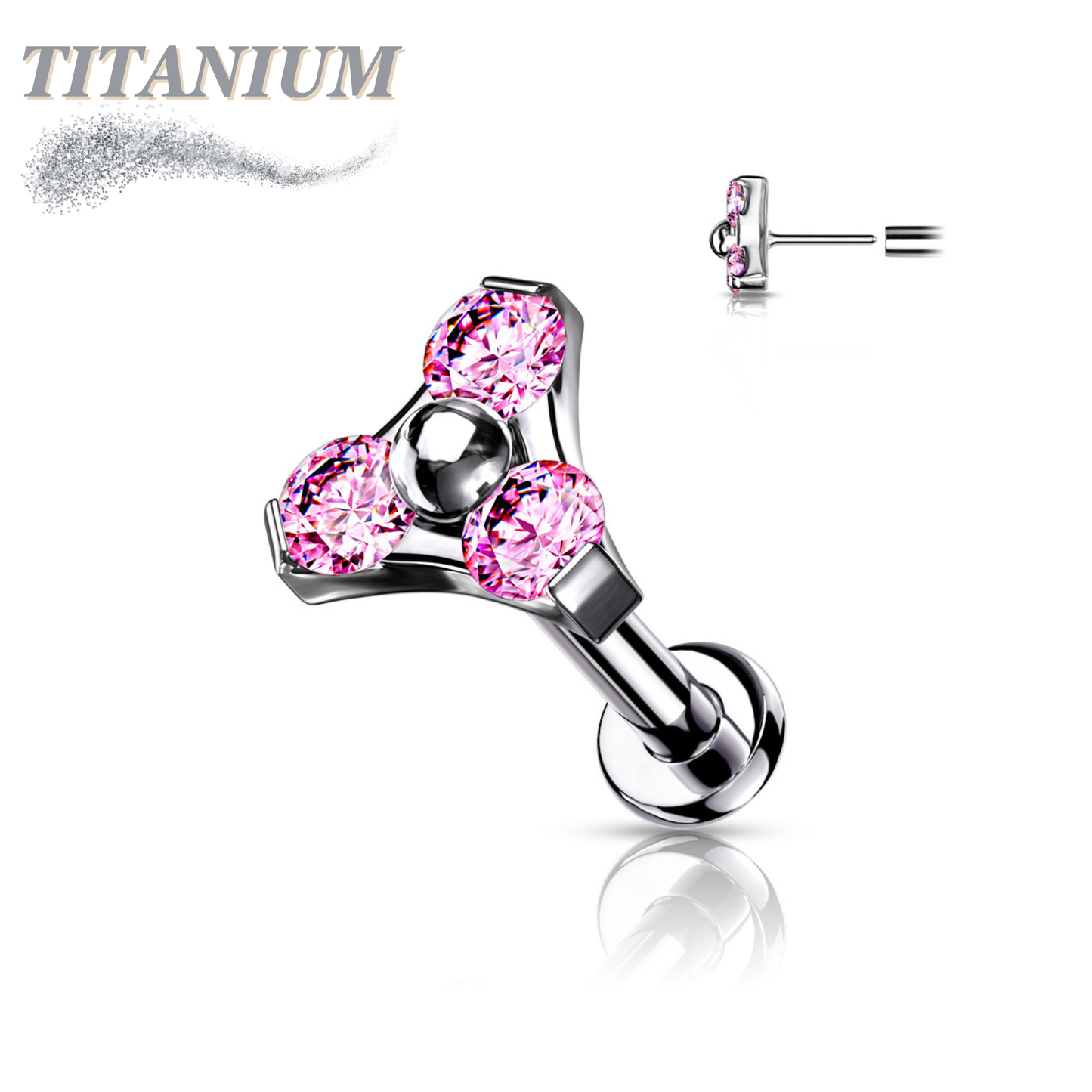 Titanium Threadless Trinity Triangle Labret Combo