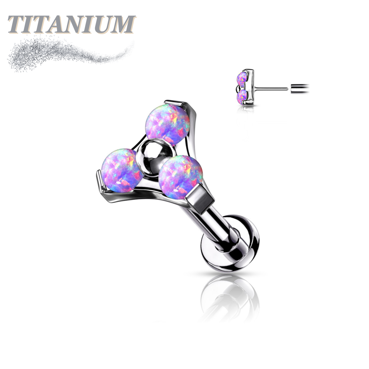 Titanium Threadless Trinity Triangle Labret Combo