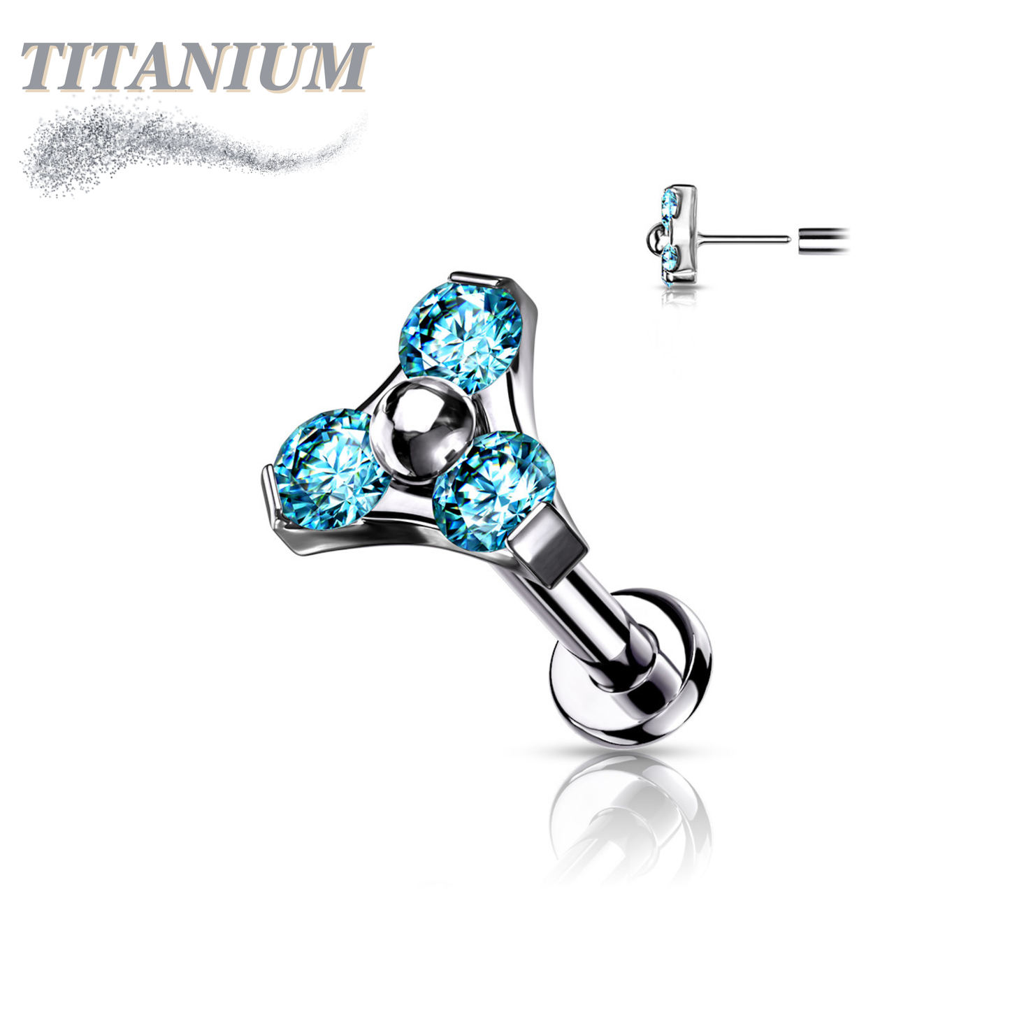 Titanium Threadless Trinity Triangle Labret Combo