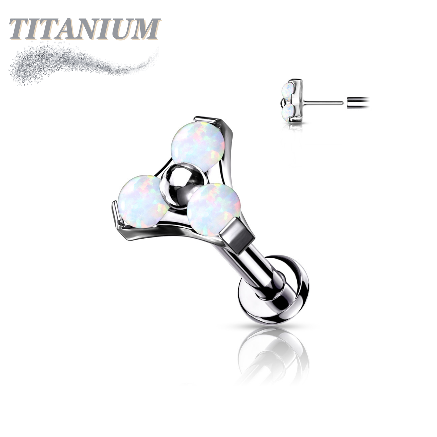 Titanium Threadless Trinity Triangle Labret Combo