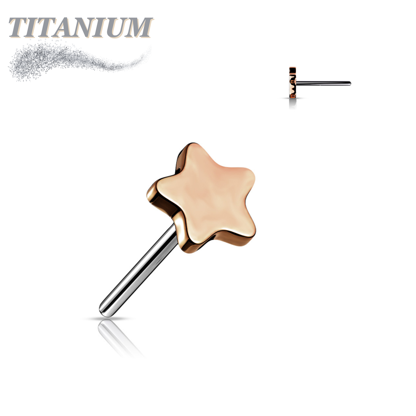 Titanium Threadless 4mm Star Top Only