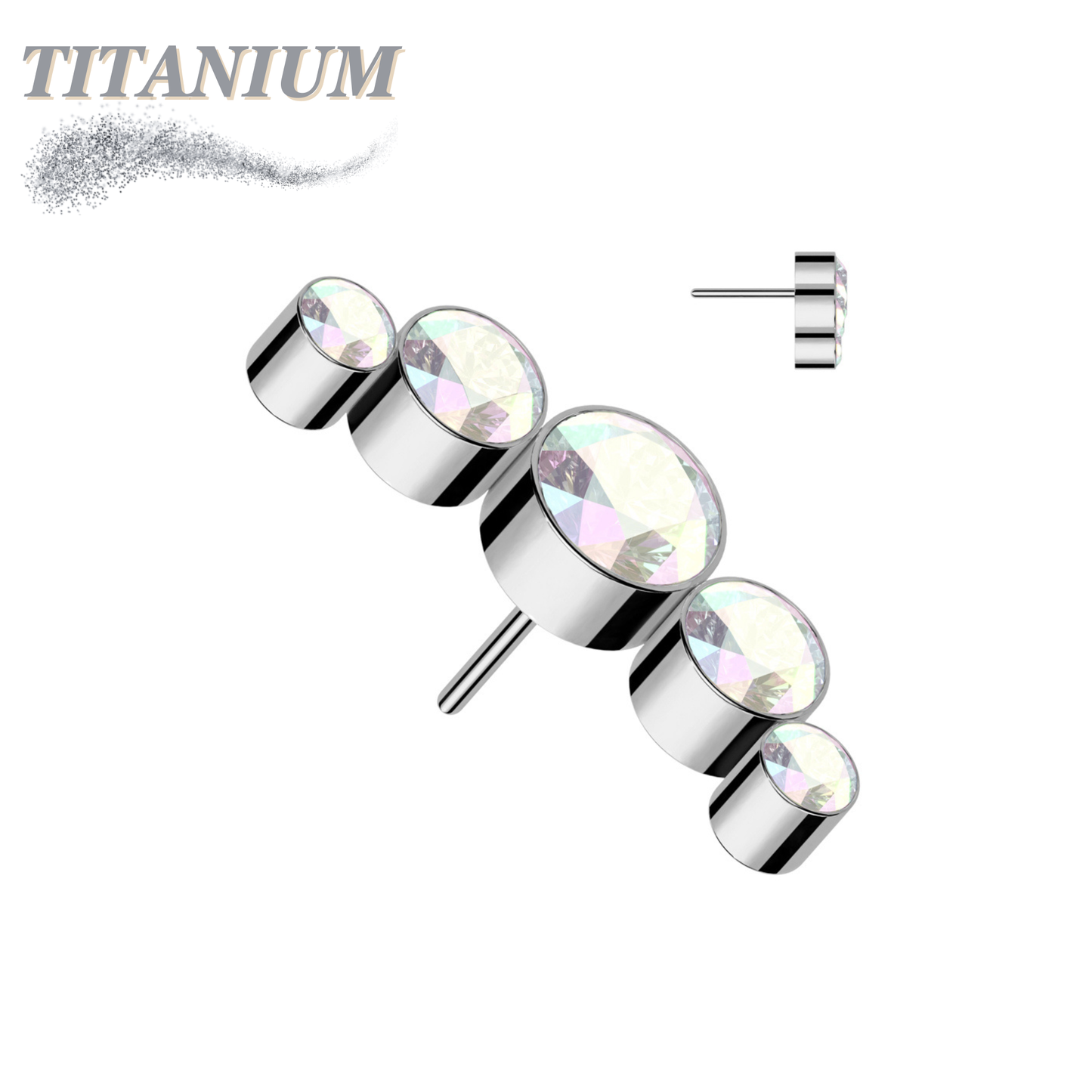 Threadless Titanium 5 Gem Curve Top Only