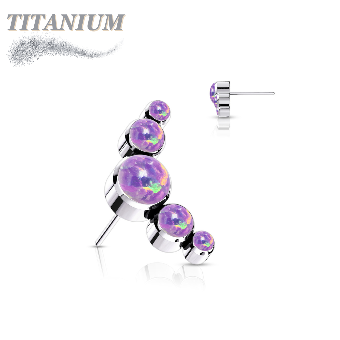Threadless Titanium 5 Opal Curve Top Only