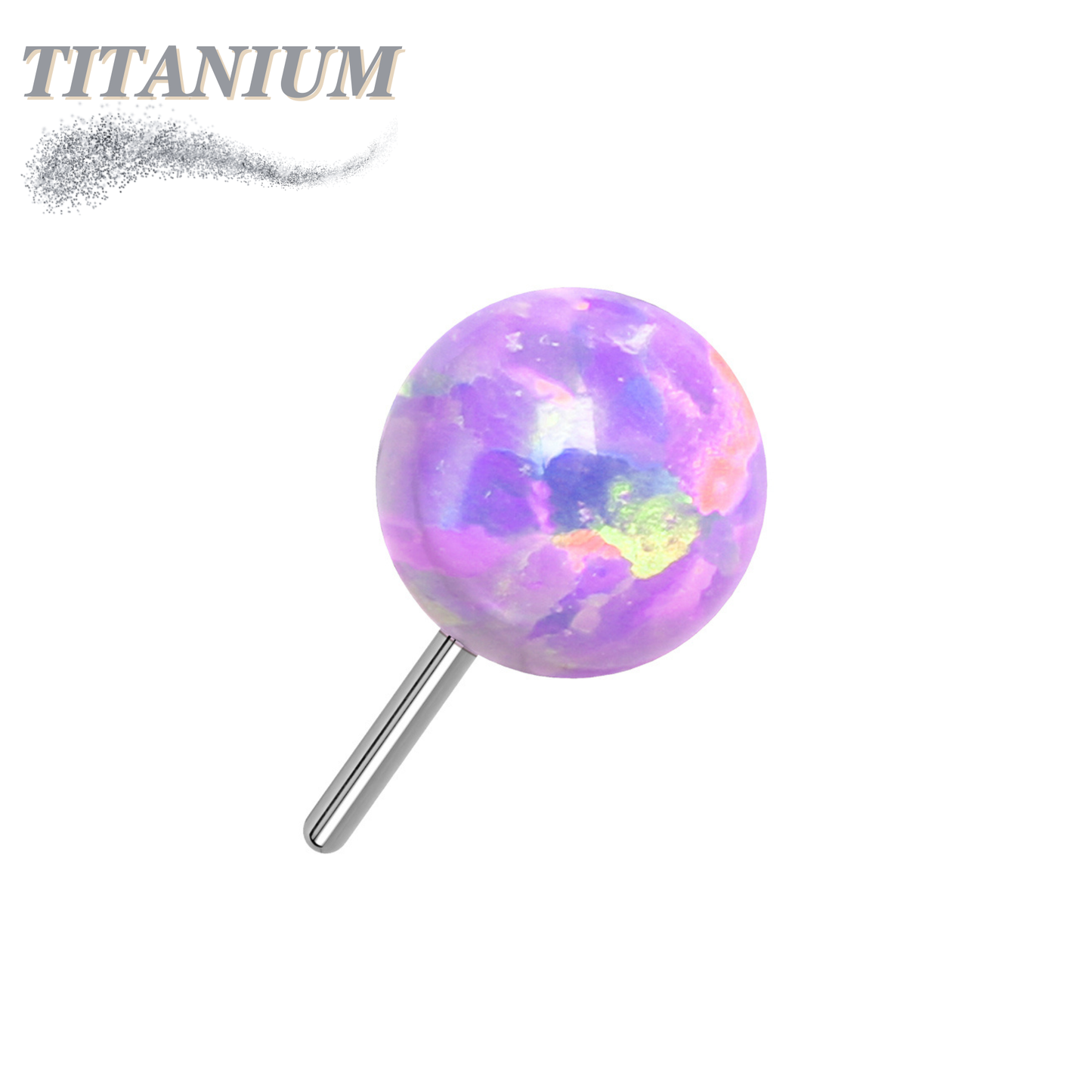 Titanium Threadless Opal Ball Top Only