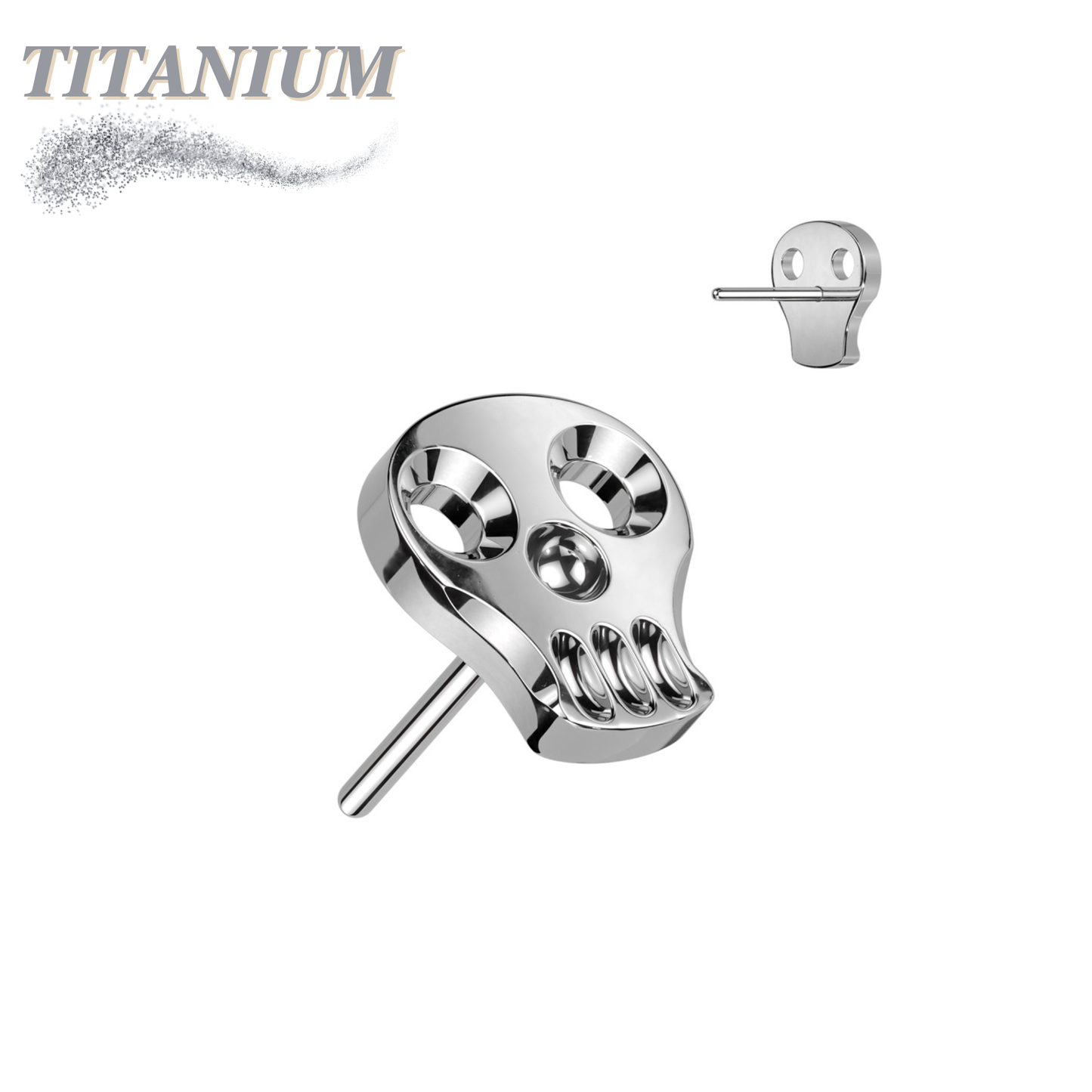 Threadless Titanium Hollow Skull Top Only