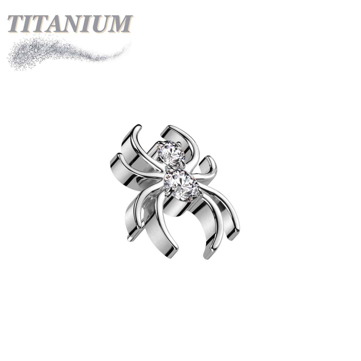 Titanium Internal Thread CZ Spider Top Only