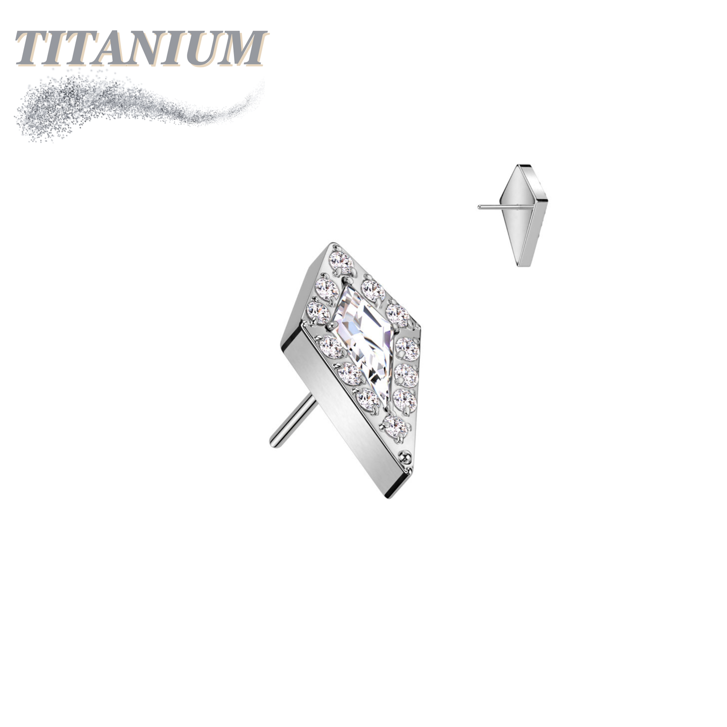 Threadless CZ Stiletto Triangle Top Only