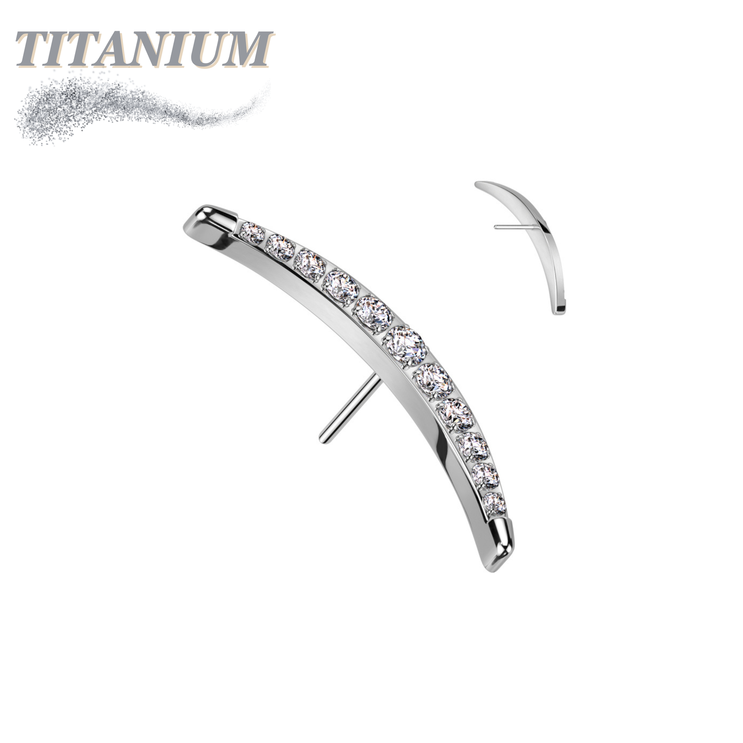 Threadless Titanium Crescent Curve Top Only