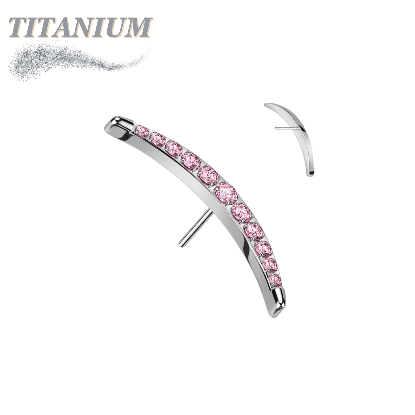 Threadless Titanium Crescent Curve Top Only