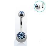 Titanium Double Jewel Internally Threaded Standard Belly Barbells