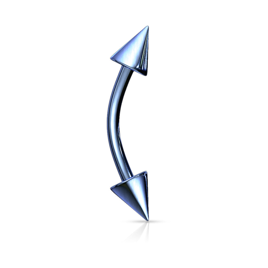 Surgical Steel Curved Barbells with Spike Ends External Thread