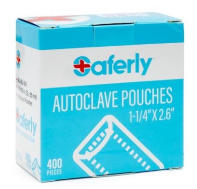 Saferly OPEN SEAL Autoclave Pouches XS Jewelry Size 400/PK