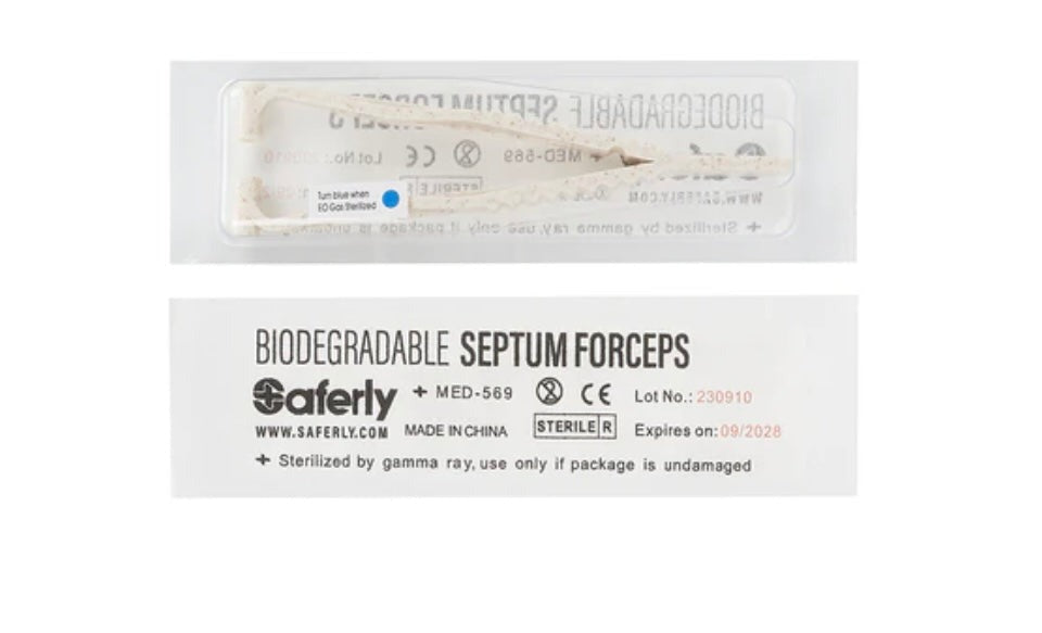 Saferly Disposable Pre-sterilized Septum Tweezer Forceps - Single