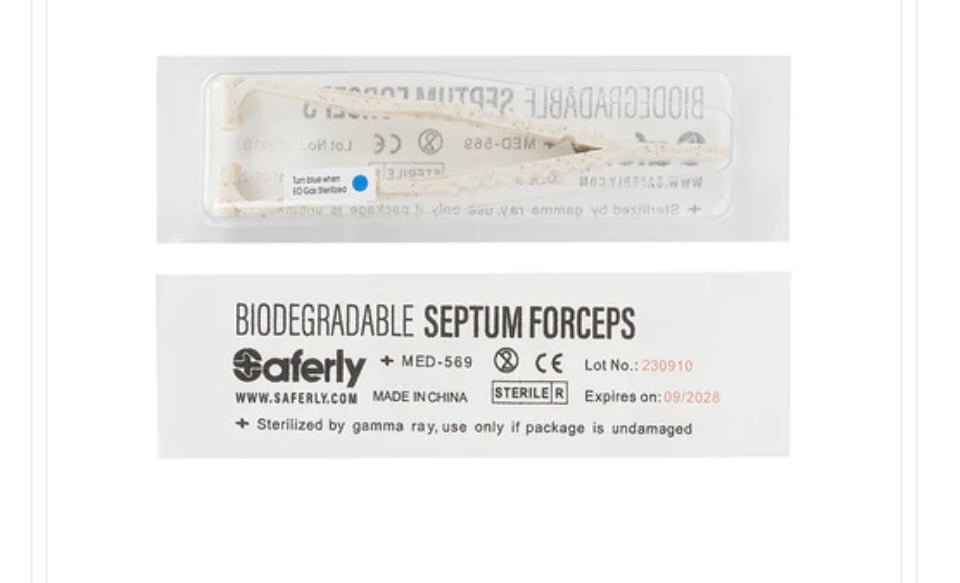 Saferly Disposable Pre-sterilized Septum Tweezer Forceps - Box of 25