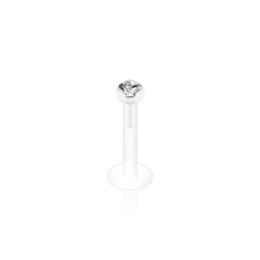Threadless 2mm Gem in Clear Acrylic Prong Labret Combo
