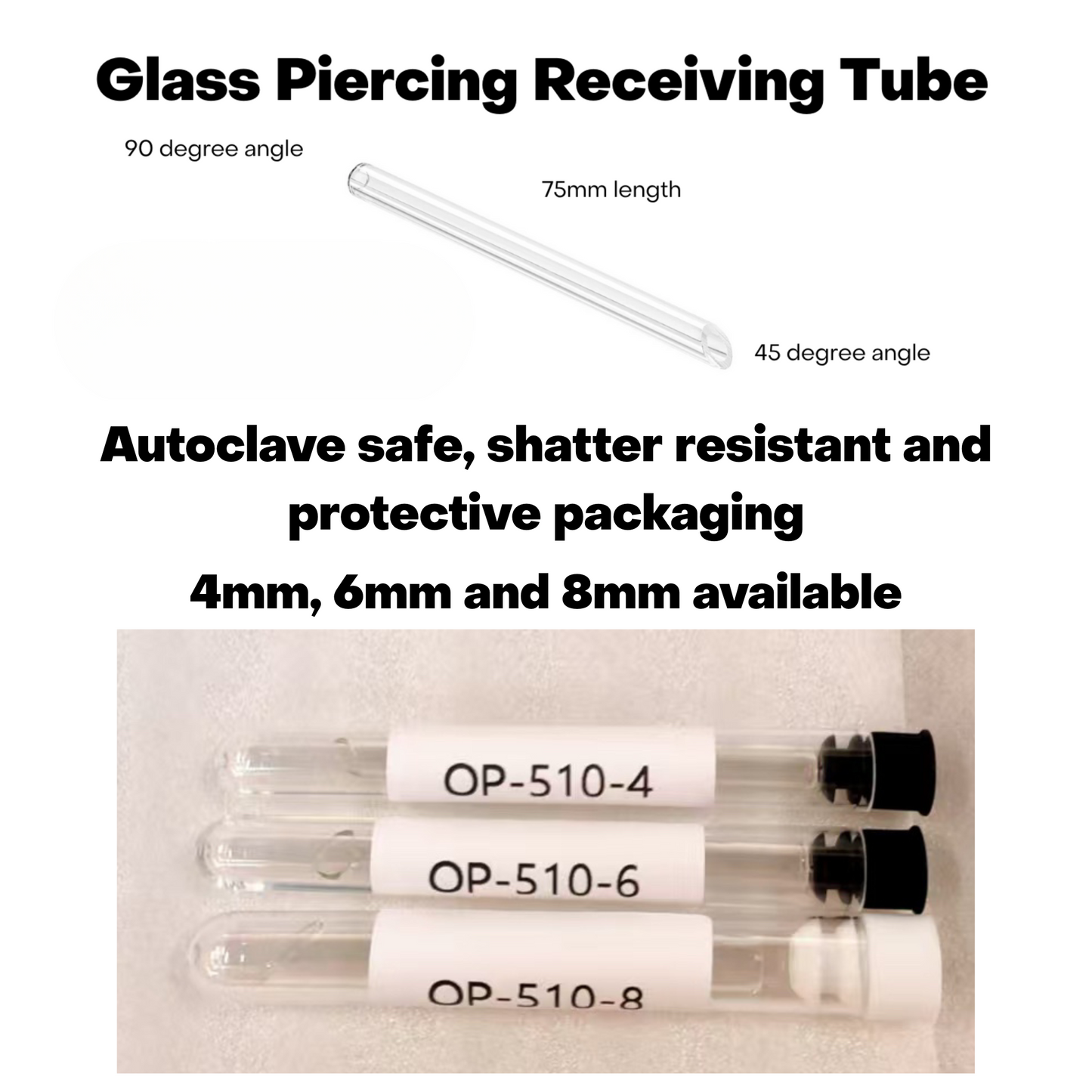 Glass Receiving Tubes - Pick Size