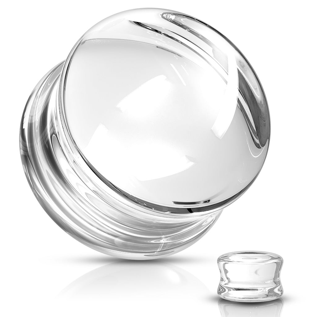 Double Flared Concave Saddle Glass Plugs