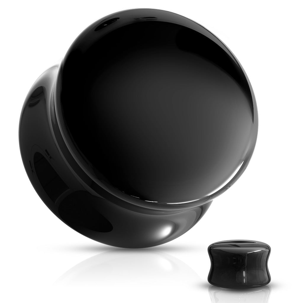 Double Flared Concave Saddle Glass Plugs