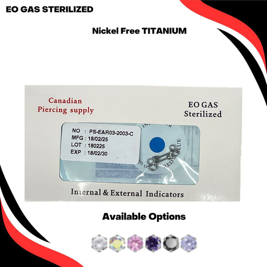 Pre-Sterilized Surgical Steel Round CZ Prong Earrings