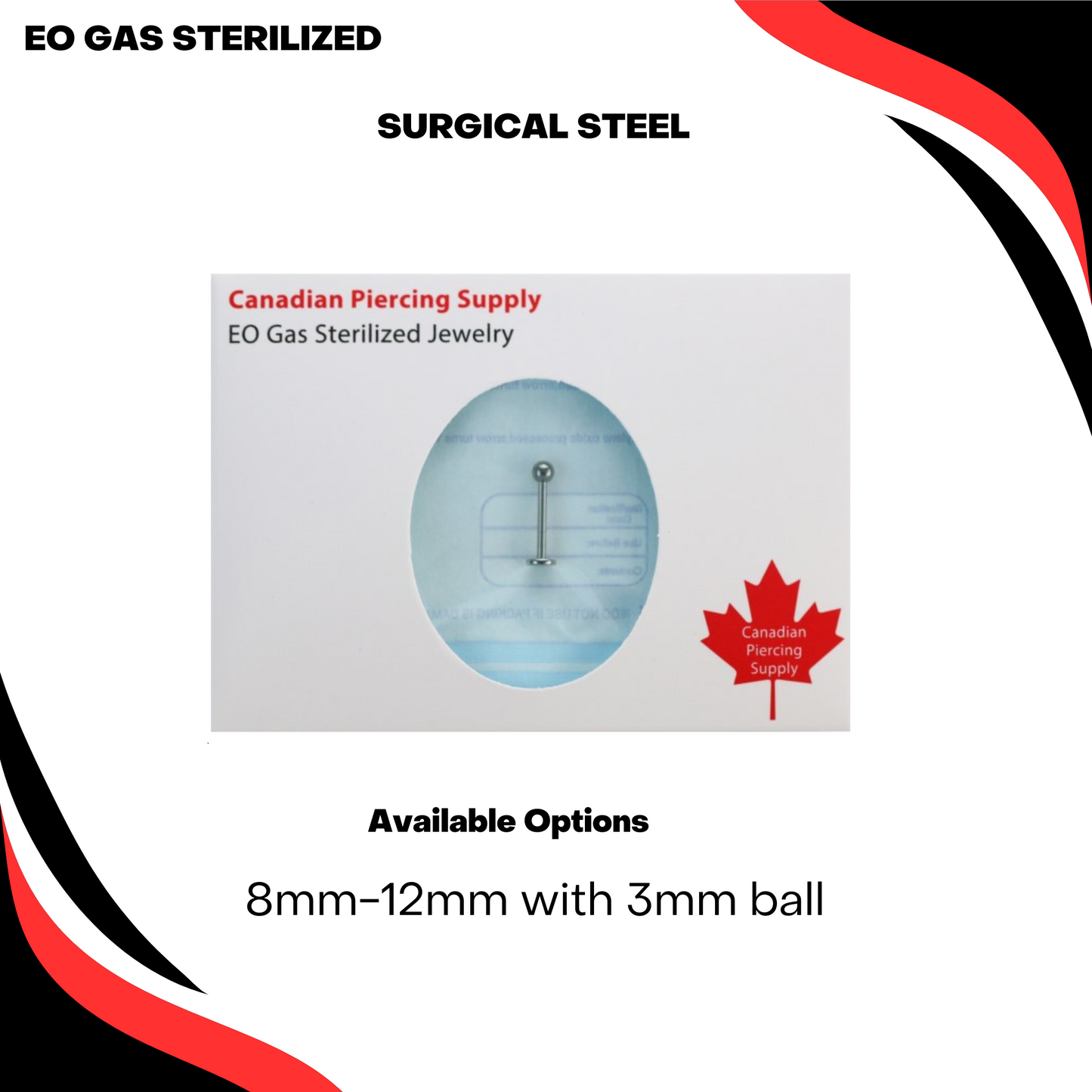 Pre-Sterilized Surgical Steel Solid Ball Labrets External Thread