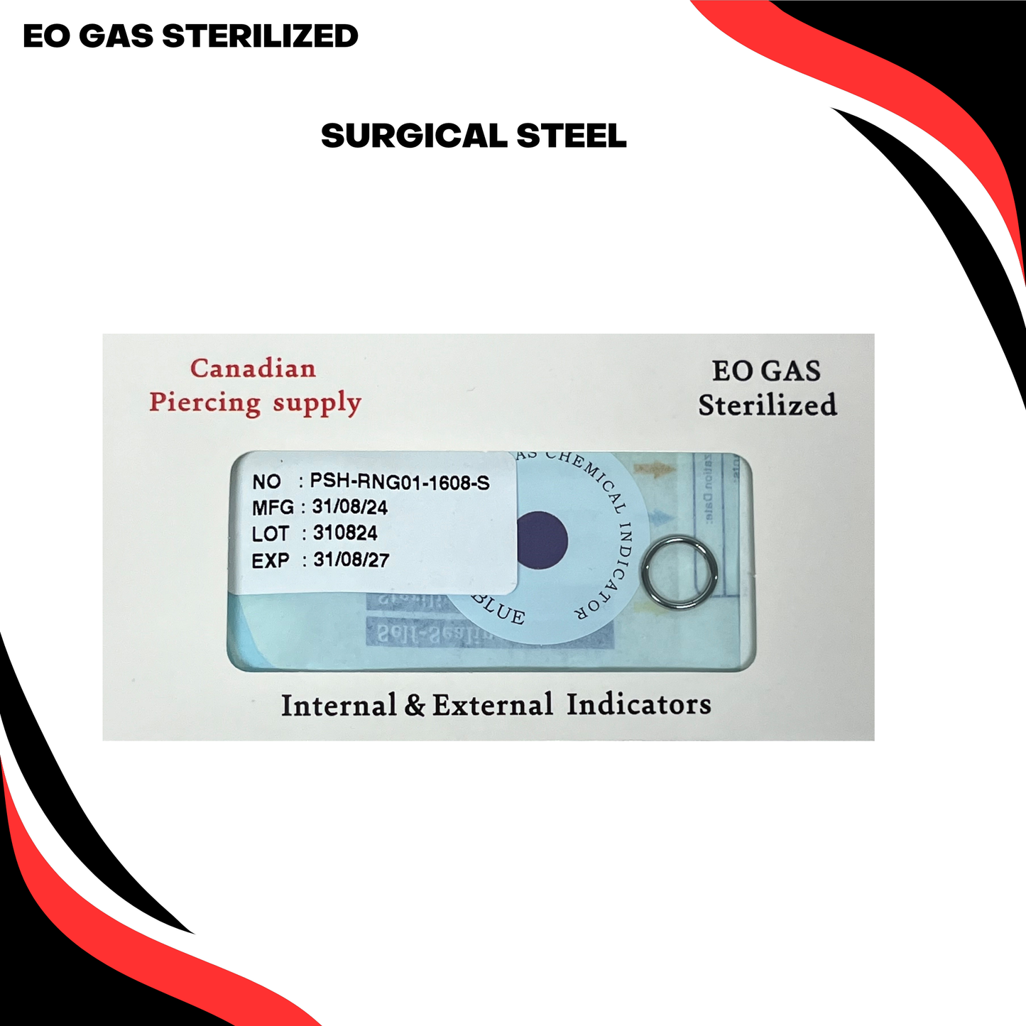 Pre-Sterilized Surgical Steel Hinged Rings