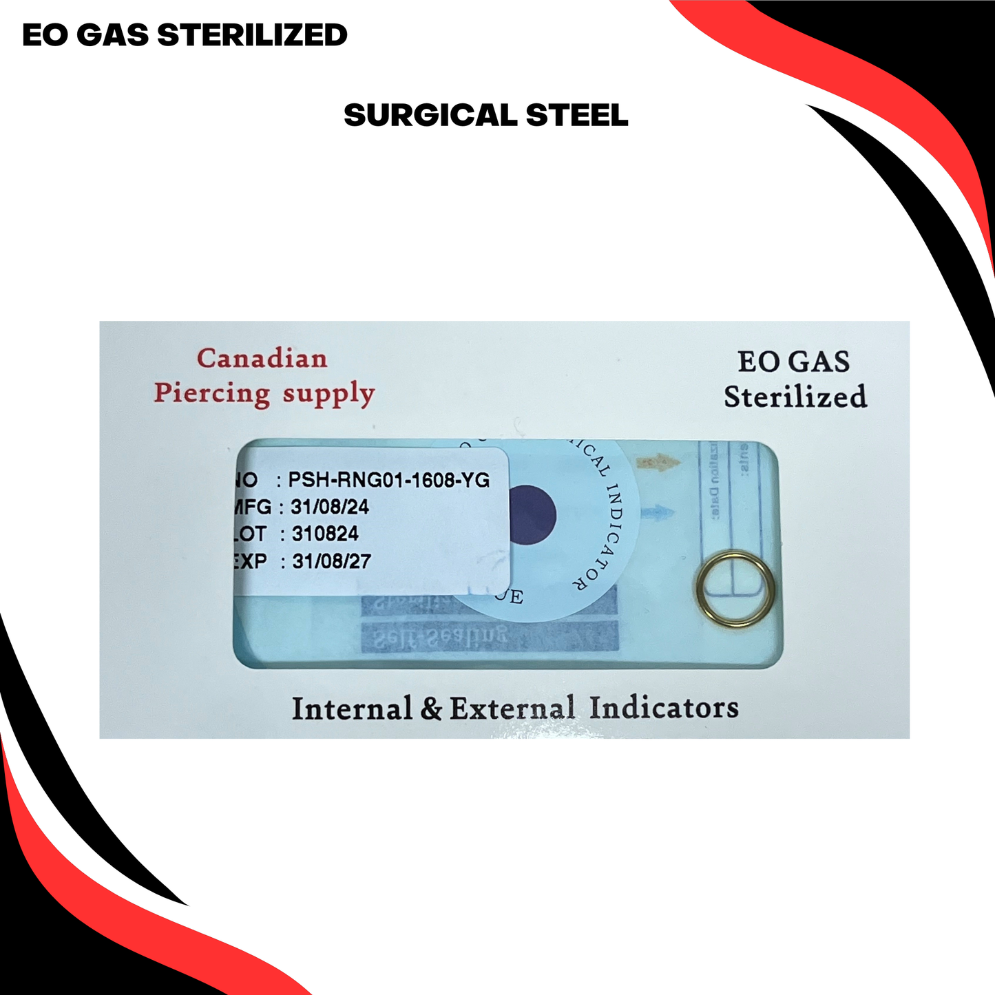 Pre-Sterilized Surgical Steel Hinged Rings