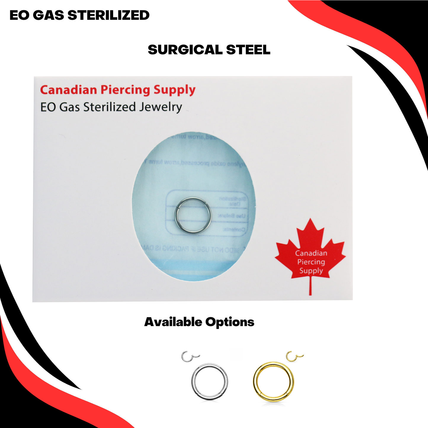 Pre-Sterilized Surgical Steel Hinged Rings