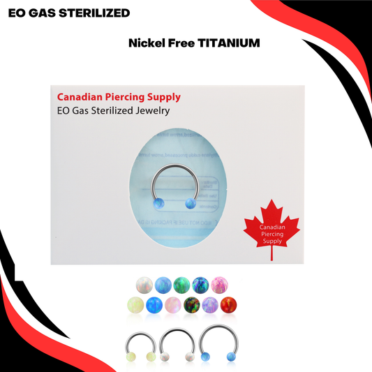 Pre-Sterilized Titanium Horseshoe Externally Threaded with Opal Balls
