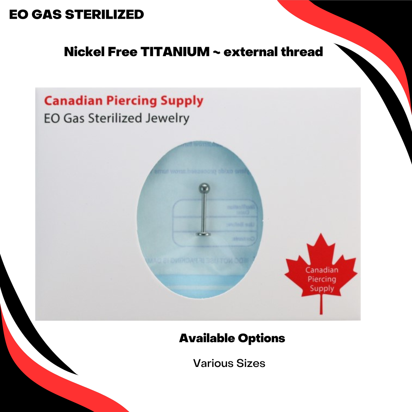 Pre-Sterilized Titanium Solid Ball Labrets External Thread