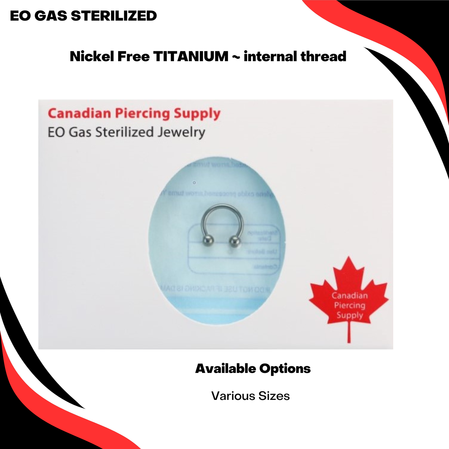 Pre-Sterilized Titanium Solid Circular Barbell/Horseshoe Internally Threaded