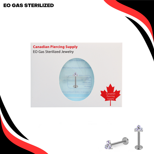 Pre-Sterilized Titanium Trinity CZ Triangle Internally Threaded Labret