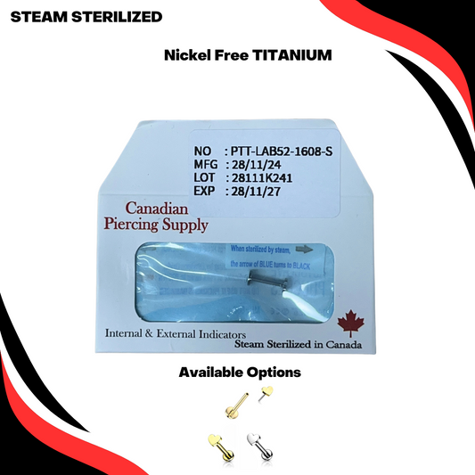 Pre-Sterilized Titanium Threadless 4mm Heart Labret Combo