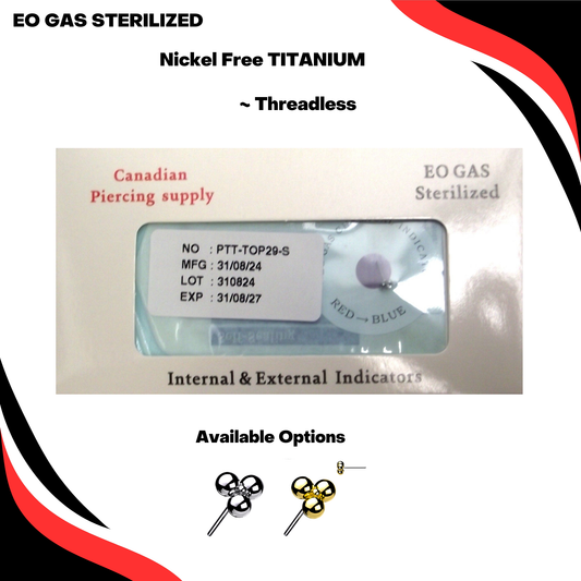 Pre-Sterilized Titanium Threadless Triangular 3 Ball Cluster (Top Only)