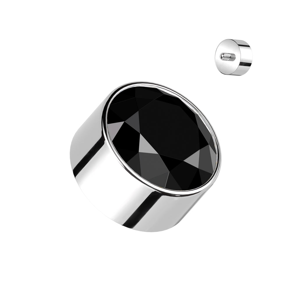 Internally Threaded Titanium Round Bezel Gem Tops