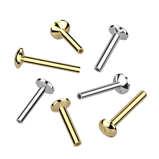 Surgical Steel Threadless Convex Base Labret - Post Only (3mm Base)