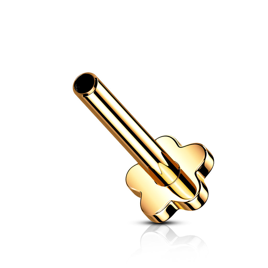 Titanium Threadless Flower Flat Back Labret Post Only